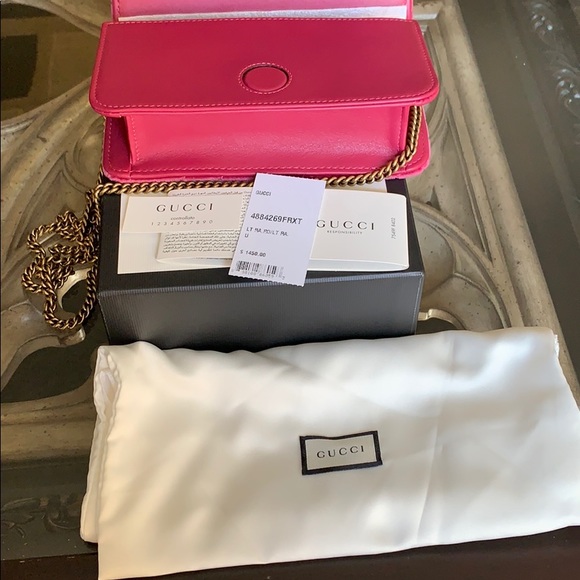 New Gucci Love GG Pink Velvet and Leather Bag - Picture 8 of 8